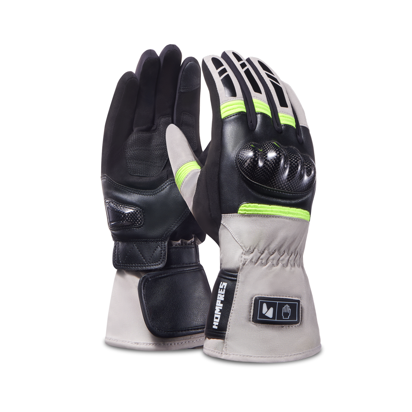 Hompres 電熱グローブ 11.1V バイク用 冬用 発熱エリア別制御可能 防寒防風防水 スマホ対応 滑り止め 4段階温度調節 デュアル給電 メンズ レディース Bタイプ