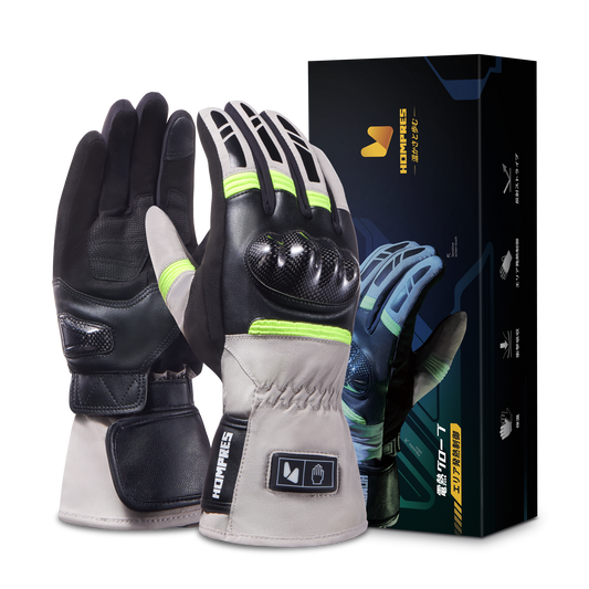 Hompres 電熱グローブ 11.1V バイク用 冬用 発熱エリア別制御可能 防寒防風防水 スマホ対応 滑り止め 4段階温度調節 デュアル給電 メンズ レディース Bタイプ