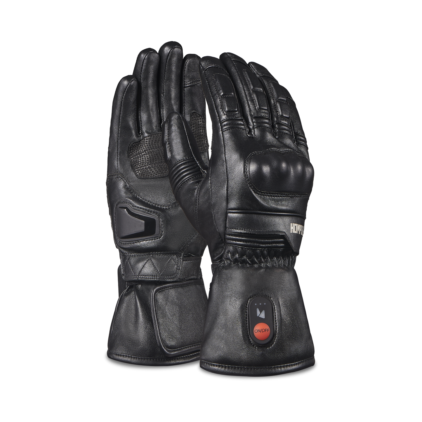 Hompres 電熱グローブ 11.1V 全体PUレザー バッテリー残量表示 バイク用  防寒防風防水 スマホ対応 滑り止め 4段階温度調節 バッテリー&シガー給電 Cタイプ
