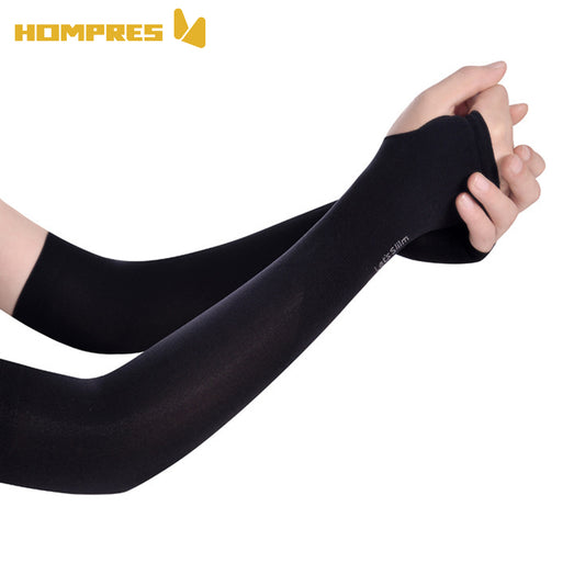 HompresアイスシルクUVアームカバー、肌に優しく通気性（2セット）