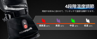 Hompres 電熱グローブ バイク用 11.1V両面全体発熱 3WAY給電対応（Type-C・シガーソケット・バッテリー）4段階温度調節 ナックルガード 撥水 防寒 スマホ対応 滑り止め ツーリング スキー 产品图片 2