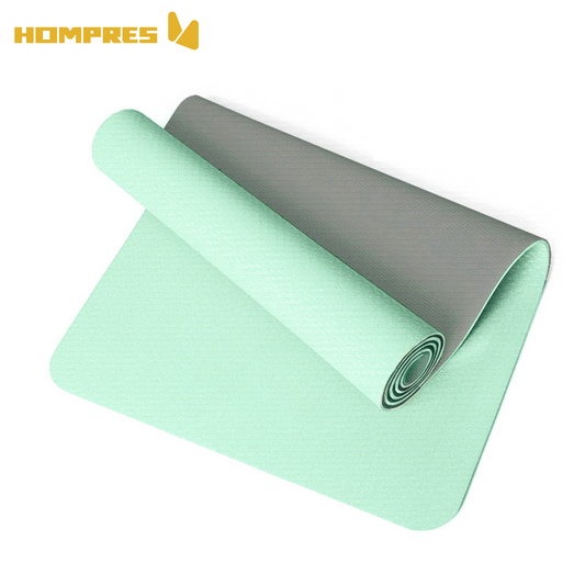 Hompresヨガマット， 滑り止め、折りたたみ可能、衝撃吸収