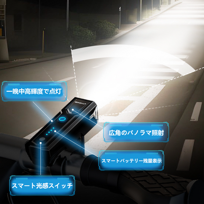 Hompers自転車ライト，夜間照明，遠射，防水