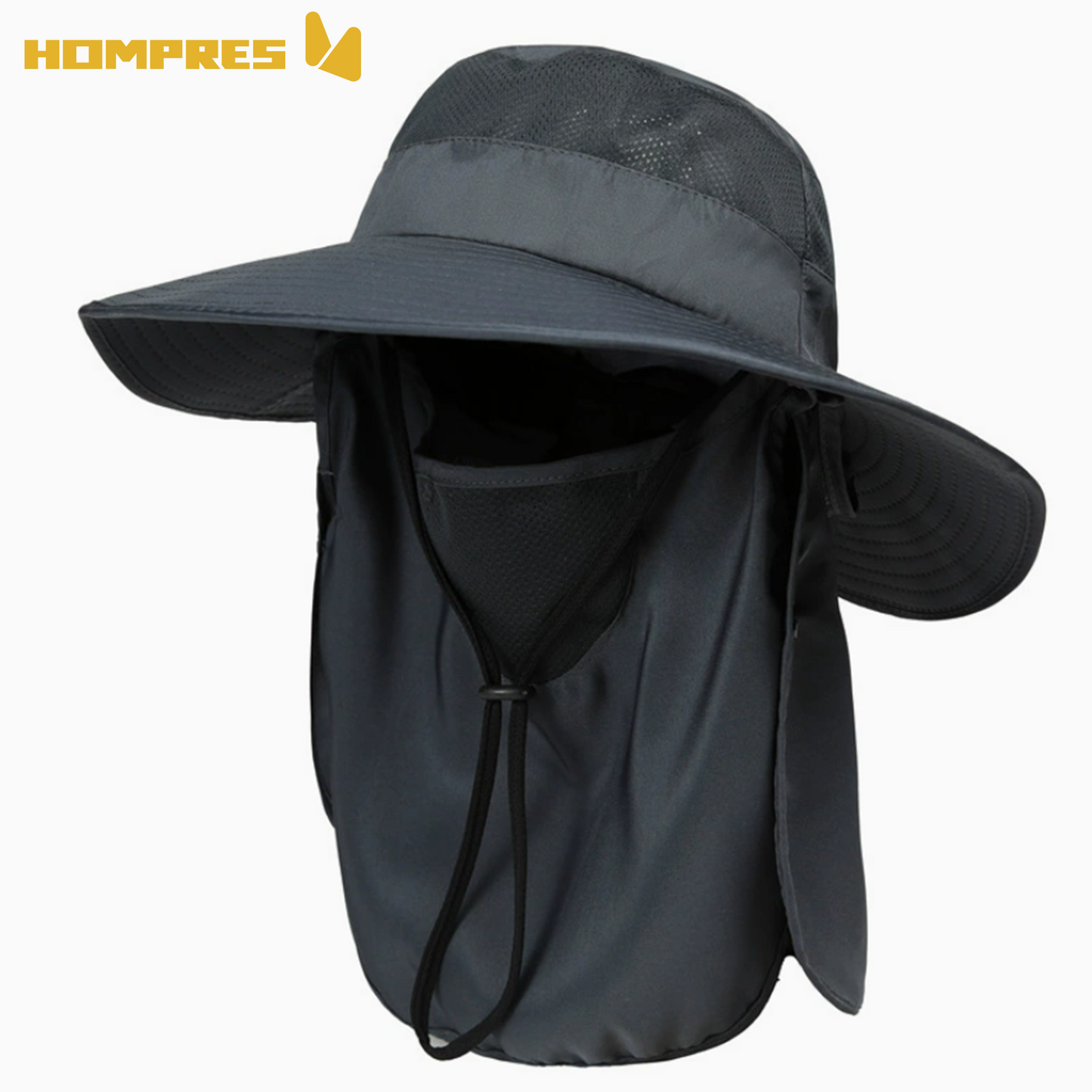 Hompres大きめツバの折りたたみバケットハット 通気性抜群＆UVカット