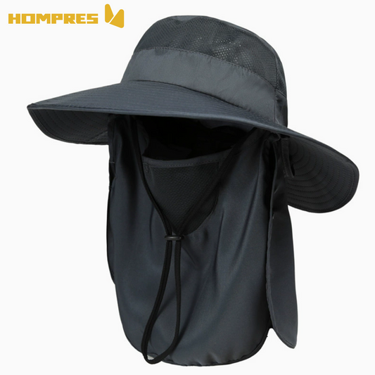 Hompres大きめツバの折りたたみバケットハット 通気性抜群＆UVカット