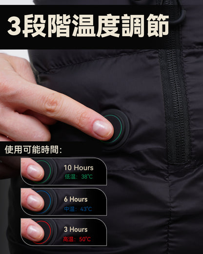 AVIDIA 電熱ベスト カーボンナノチューブ加熱 速暖 軽量で快適 4つエリア加熱