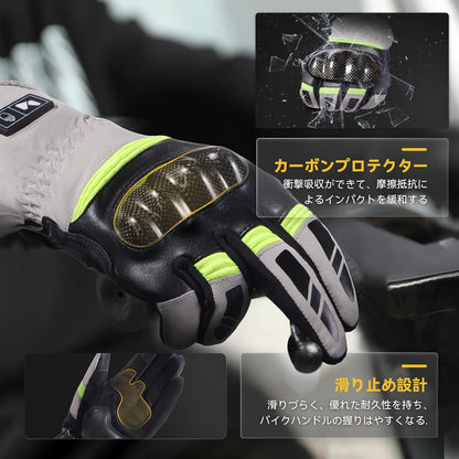Hompres 電熱グローブ 11.1V バイク用 冬用 発熱エリア別制御可能 防寒防風防水 スマホ対応 滑り止め 4段階温度調節 デュアル給電 メンズ レディース Bタイプ