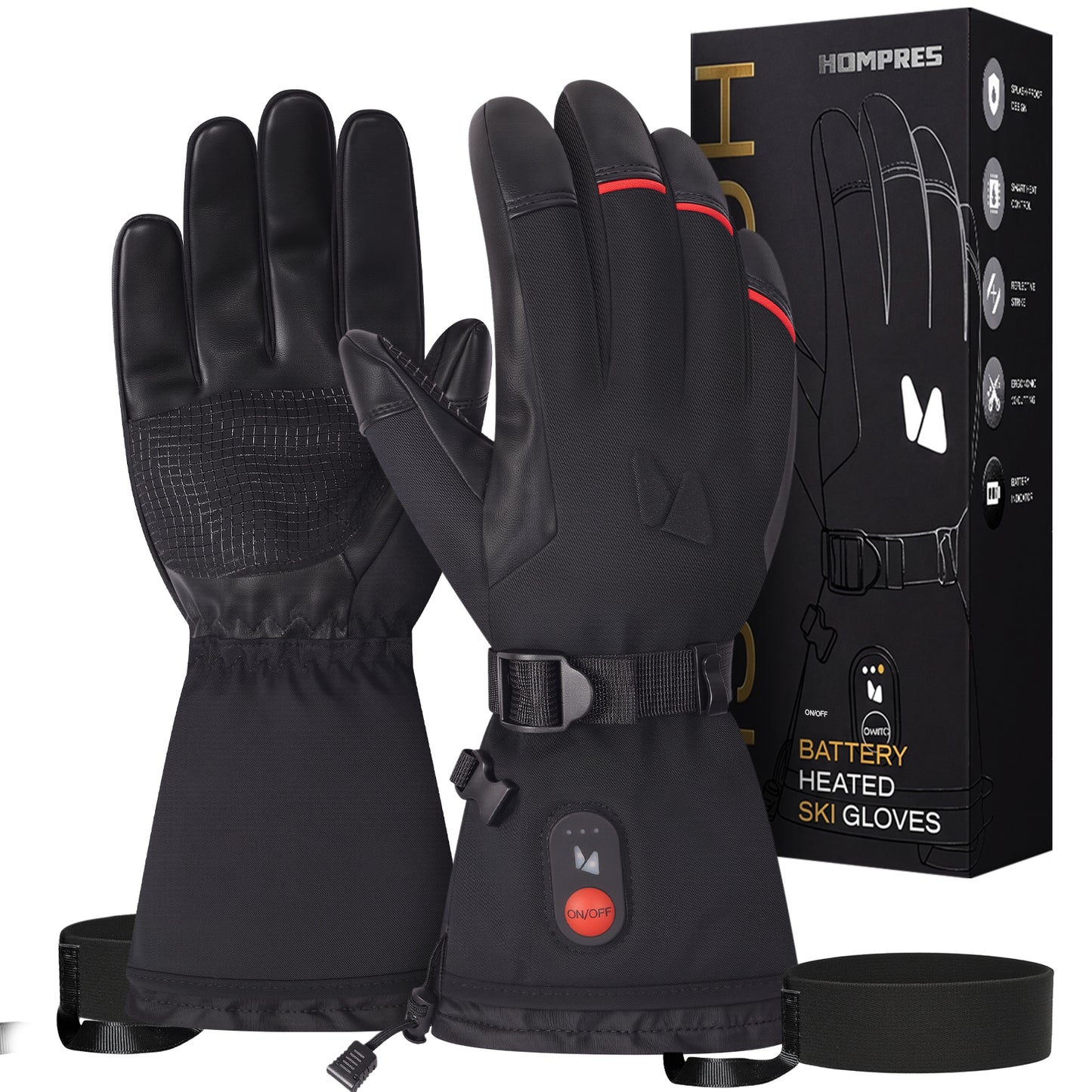 Hompres Heated Gloves for Men Women, 11.1V Rechargeable Electric Heated Work Gloves